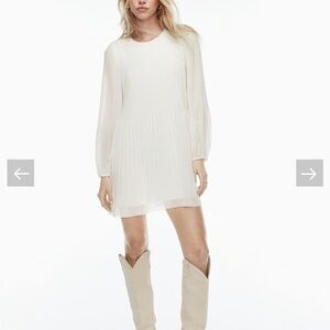 Aritzia Wilfred White Daydreamer Chiffon  Mini Dress